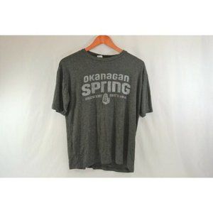 Okanagan  Spring Brewery Beer T-Shirt Grey Medium Unisex Adult 70% Bamboo NWOT